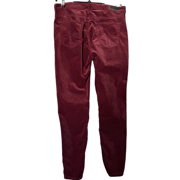 Pilcro Letterpress Anthro Velvet Dark Red 29 Stevie Slim Slim Ankle Jeans Pants - Picture 5 of 8